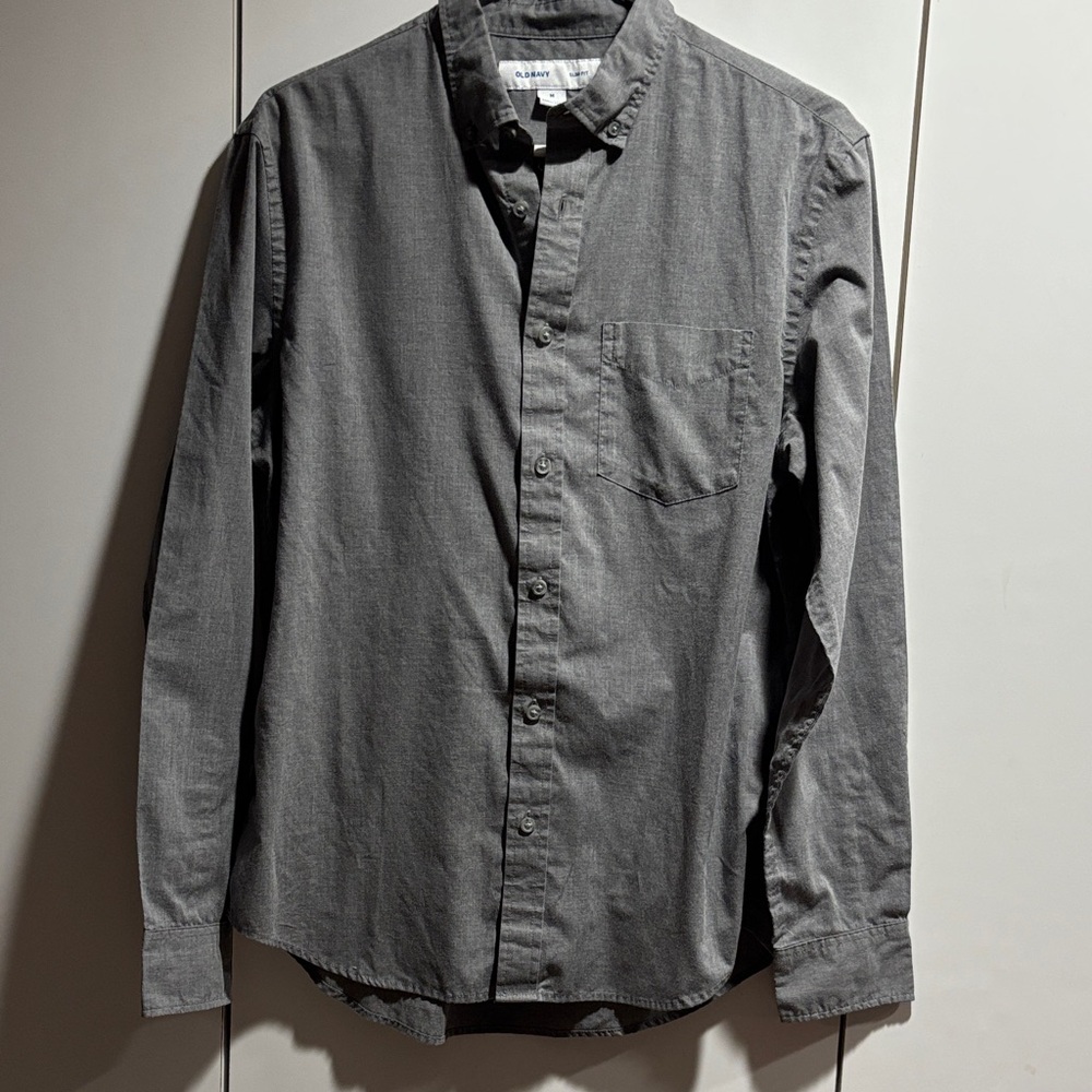 Old Navy Dark Gray Casual Button-Down Shirt